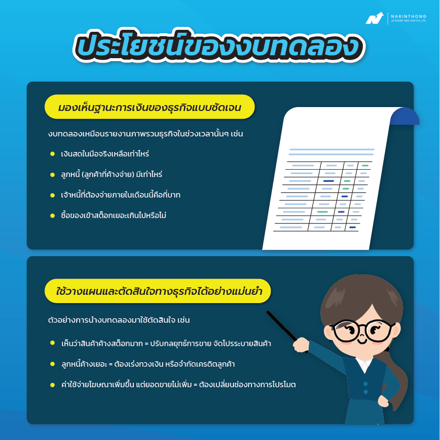 ประโยชน์ของงบทดลอง คือ